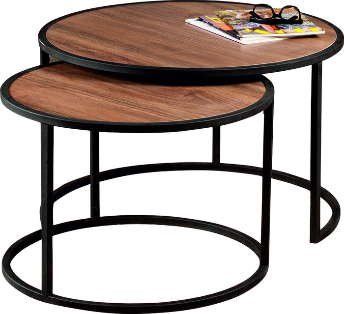 Hanah Home Mesas Nido Tambur - Walnut Hanah Home Mesas Nido Tambur - Walnut